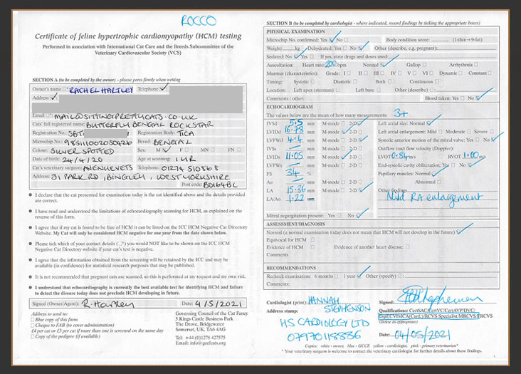 Certificate of HCM testing